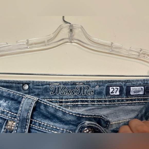 Miss Me Jeans Cross Angel Wings boot cut style Jp5117UR Blue cowgirl western 27 - Picture 3 of 11